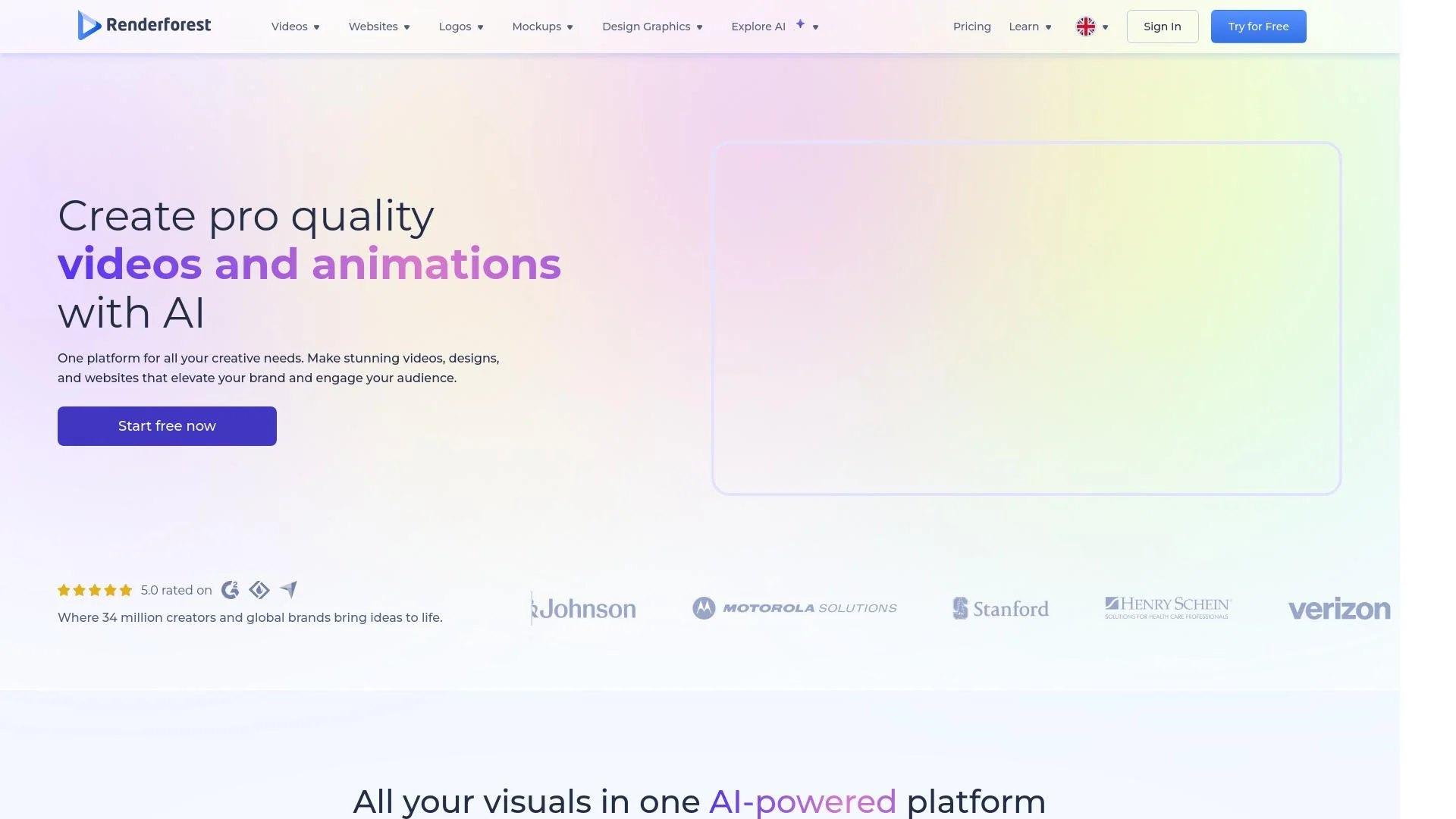 Renderforest screenshot